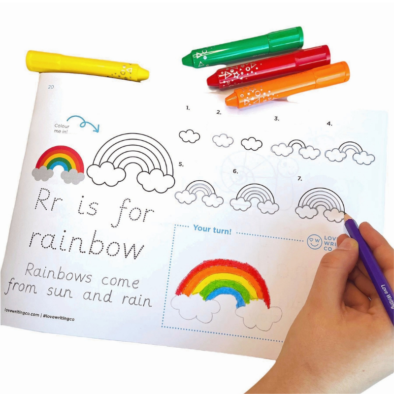 Tracing and colouring activities for letter R