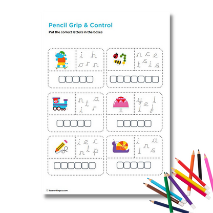 Letter activities for pencil grip & control by Love Writing Co