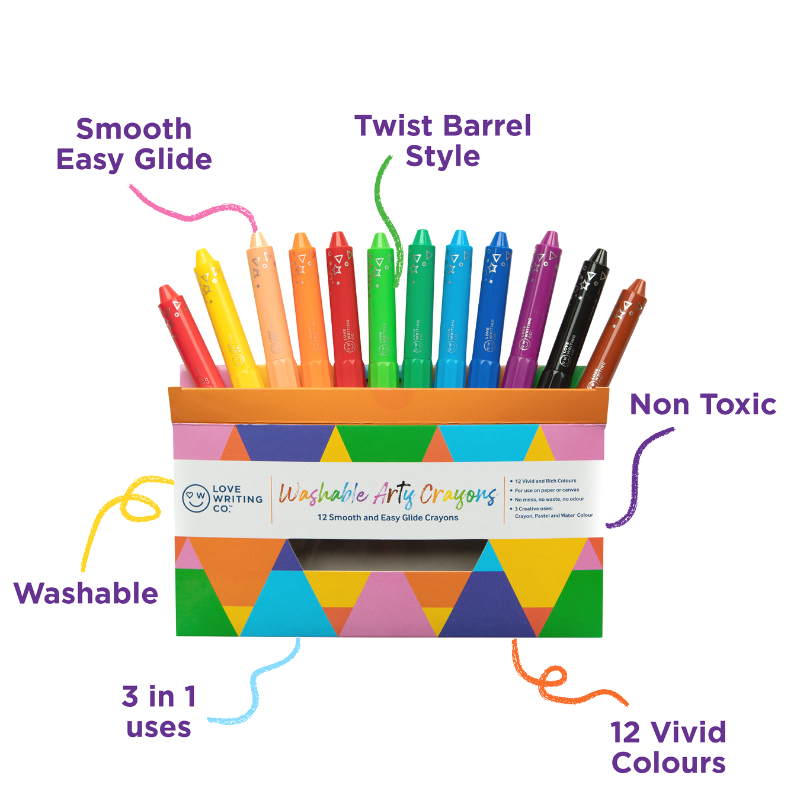 Benefits of washable crayons by Love Writing Co