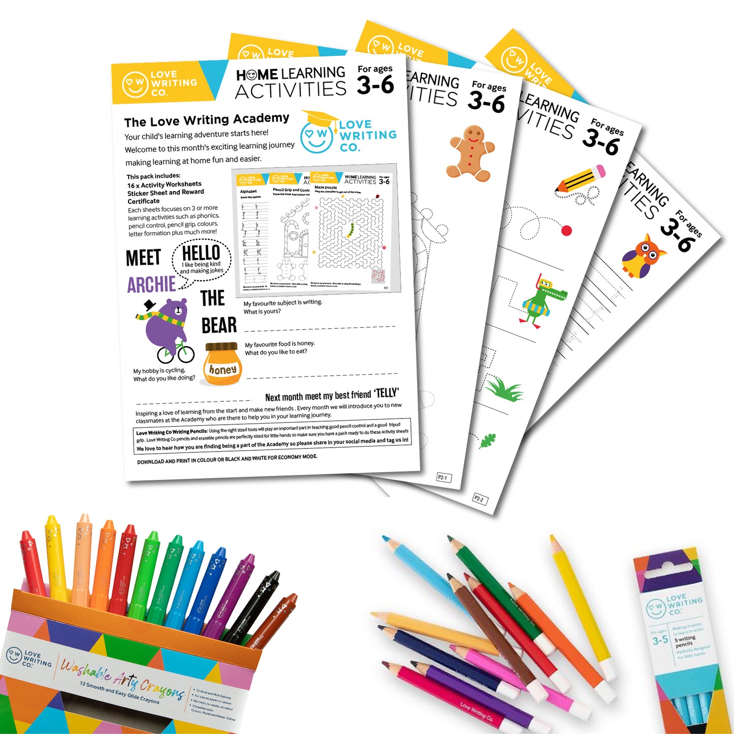 Handwriting Practice Worksheets Download Pack 2: Ages 3-6