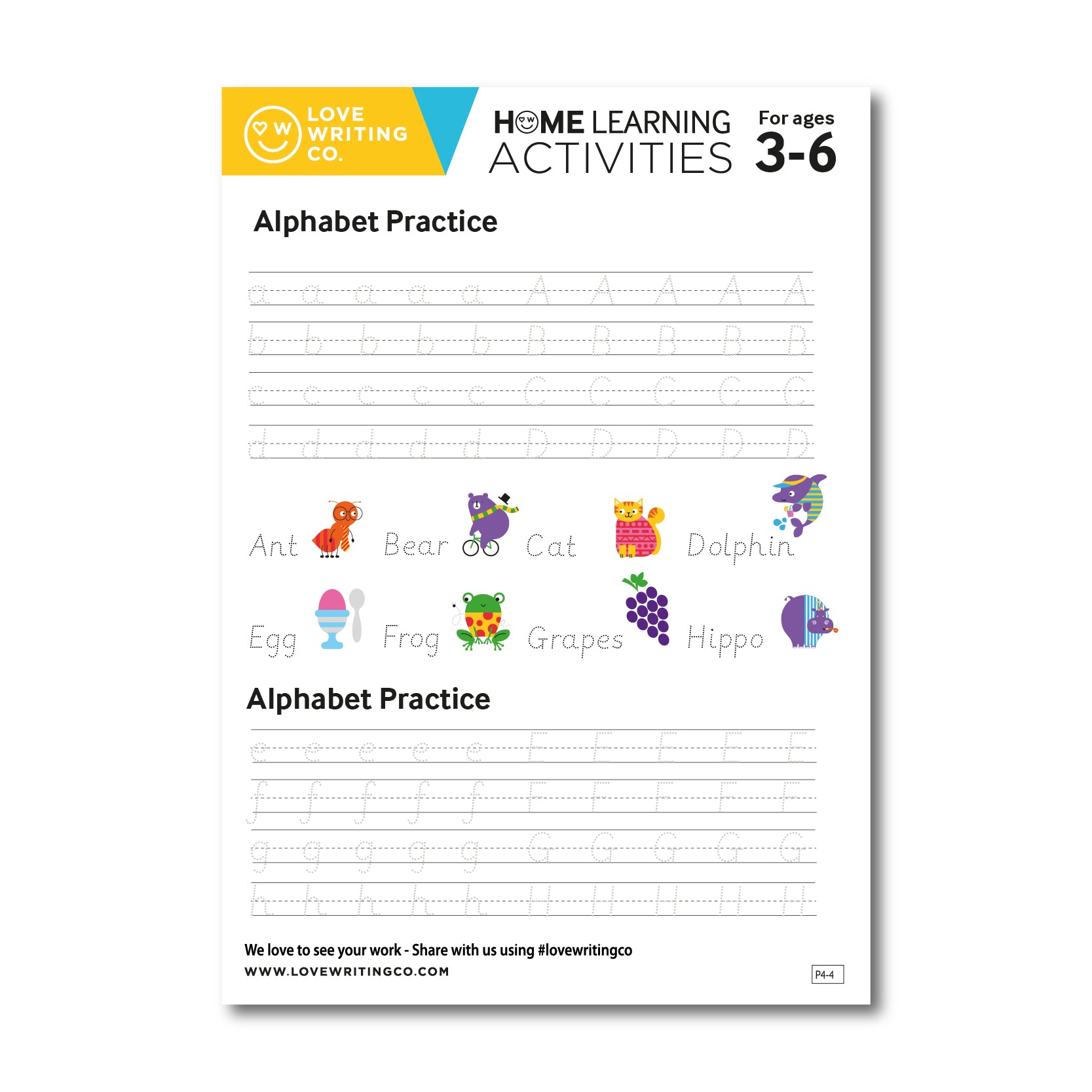 Traceable alphabet practice activities