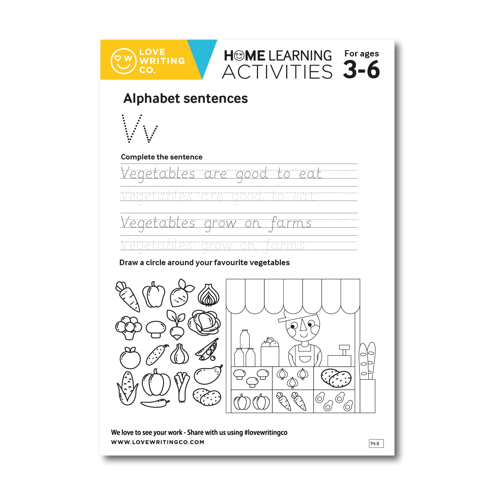 Tracing letter V activities