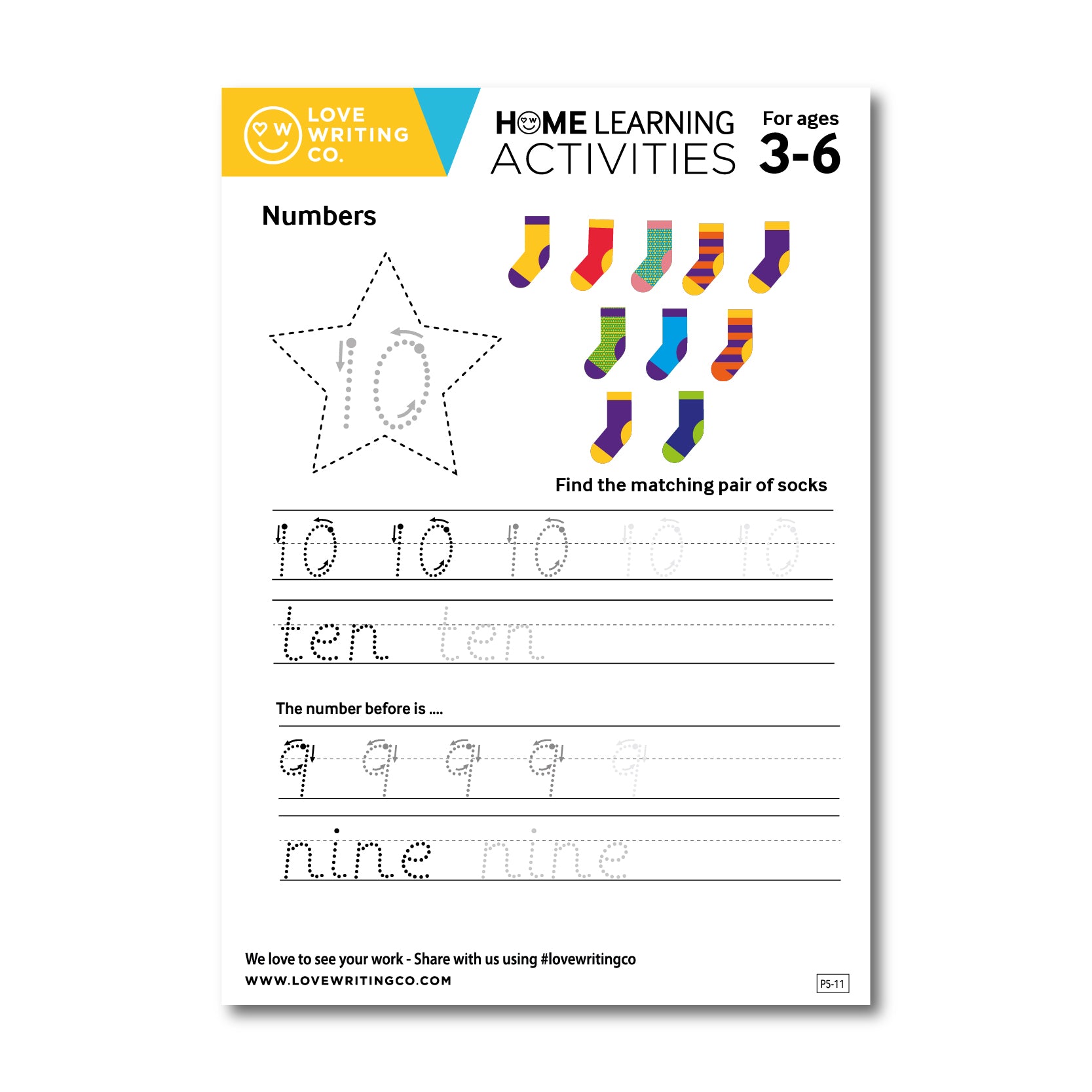 Tracing numbers 9 & 10 activities